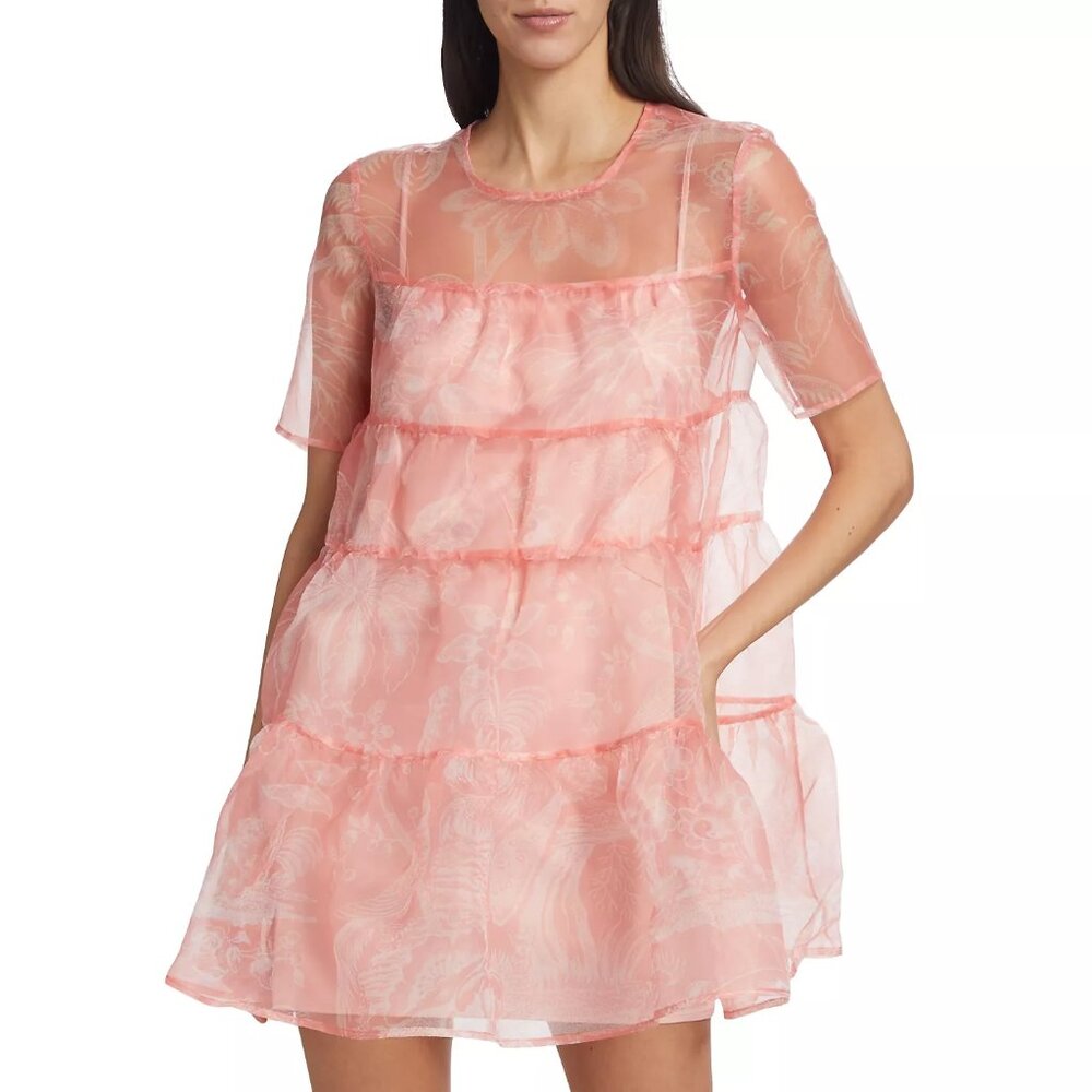 STAUD NWOT Mini Hyacinth Dress in Cherry Blossom